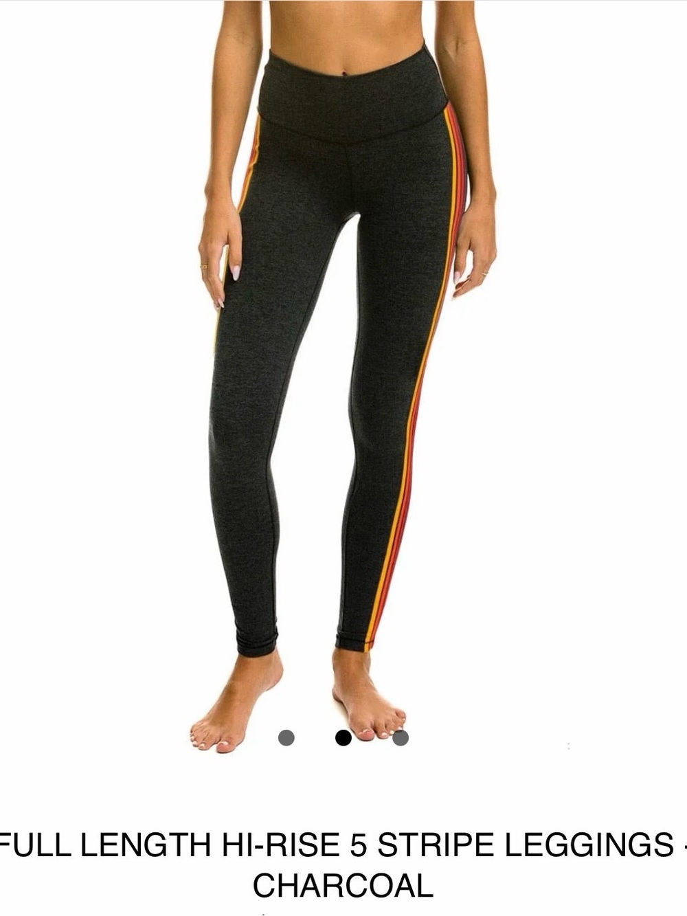 Aviator Nation Hi-Rise 5 Stripe Charcoal Leggings - BRAND NEW W/ TAGS ON!!